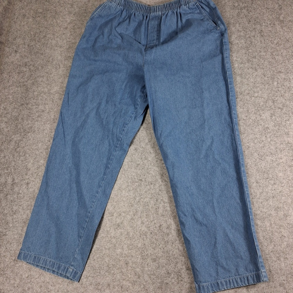 Cabin Creek Denim‎ Pants Womens 16 Blue Elastic Waist Straight Leg Cotton Jeans